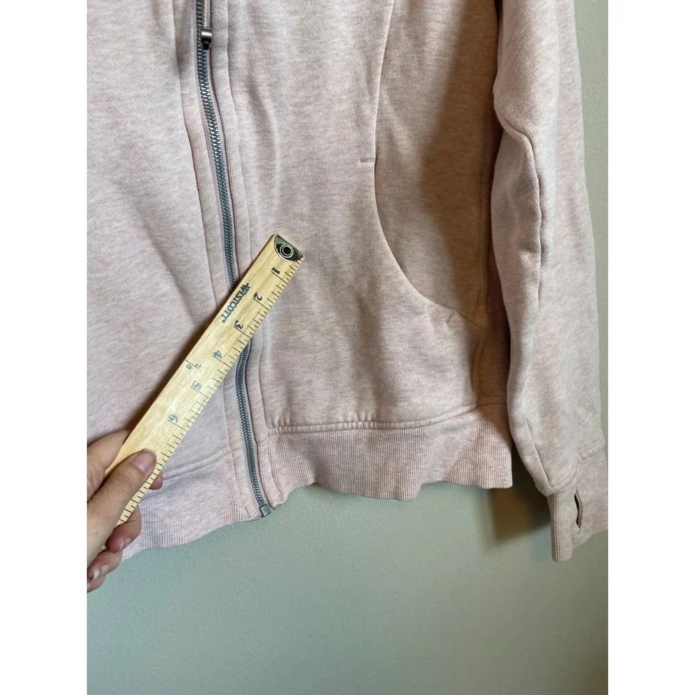 Lululemon Scuba Full Zip Hoodie Heathered Pink Taupe W4ASZS Womens Size 10